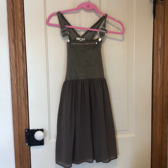 Olive Overall Dress - Picture 1 of 3